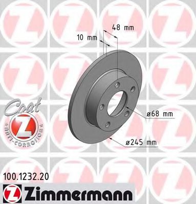 Диск тормозной | зад | - Zimmermann 100123220