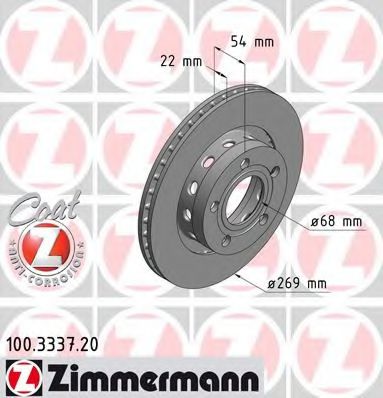 Диск тормозной | зад | - Zimmermann 100333720