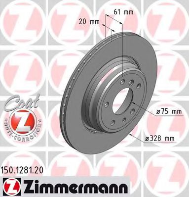 Диск тормозной - Zimmermann 150128120