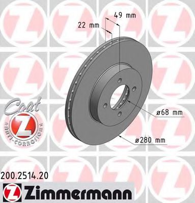 Диск тормозной | перед | - Zimmermann 200251420