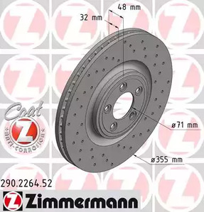 Диск тормозной - Zimmermann 290226452