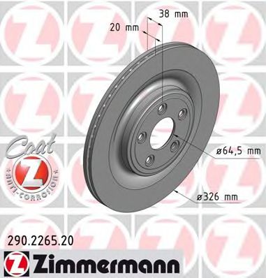 Диск тормозной | зад | - Zimmermann 290226520