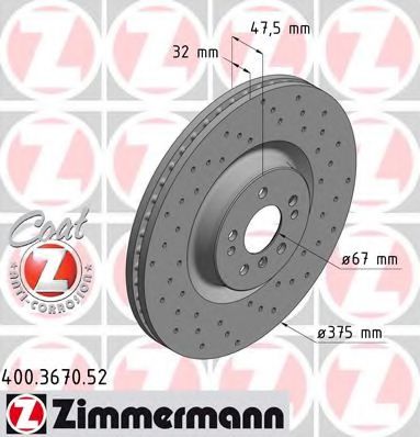 Тормозной диск - Zimmermann 400367052
