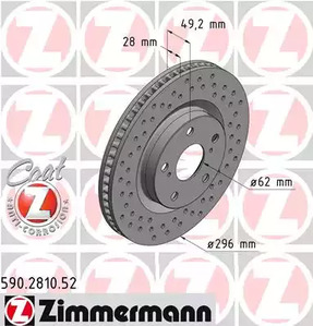 Тормозной диск | перед | - Zimmermann 590281052