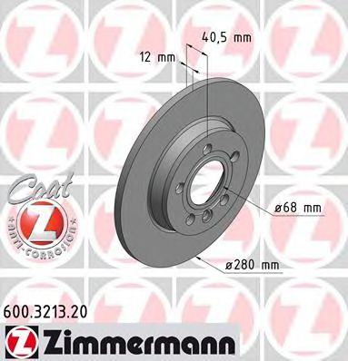 Диск тормозной | зад | - Zimmermann 600321320