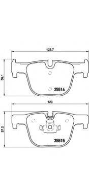Колодки тормозные дисковые | зад | - Brembo P 06 072