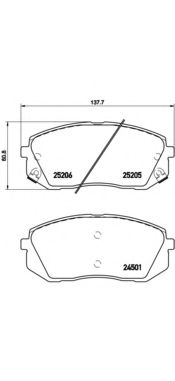 Колодки тормозные дисковые | перед | - Brembo P 30 056