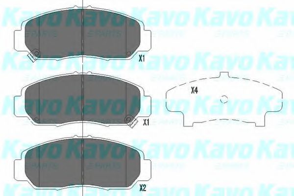 Колодки тормозные дисковые | перед | - KAVO PARTS KBP-2037
