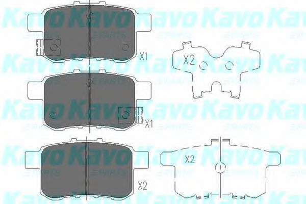 Колодки тормозные дисковые | зад | - KAVO PARTS KBP-2044