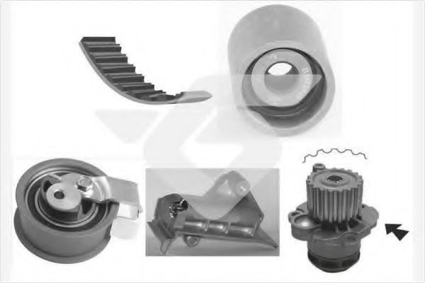 Комплект ремня ГРМ + насос водяной - Hutchinson KH 263WP71