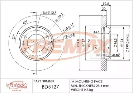 Диск тормозной | перед | - FREMAX BD-5127