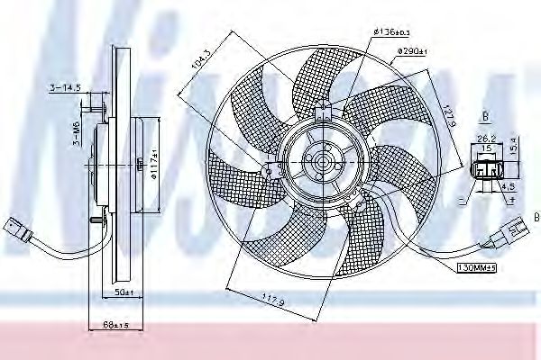 Вентилятор охлаждения двигателя  - Nissens 85680