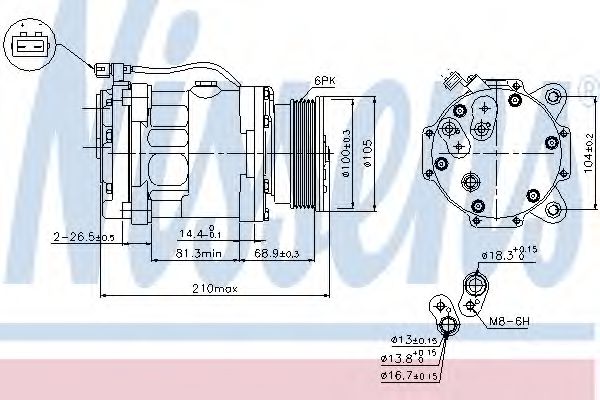 Компрессор, кондиционер - Nissens 89088