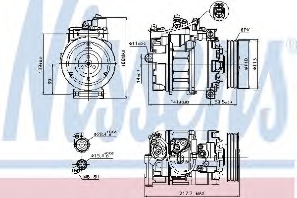 Компрессор, кондиционер - Nissens 89223