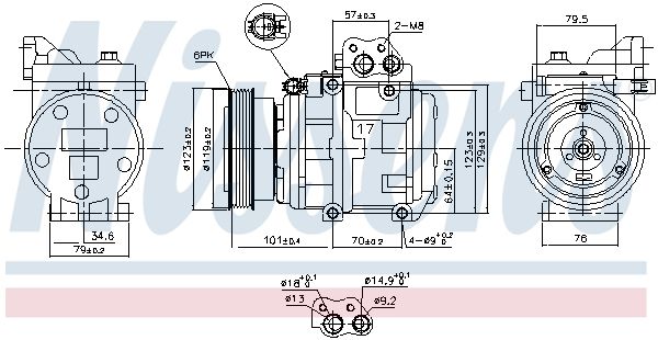 Компрессор, кондиционер - Nissens 89300