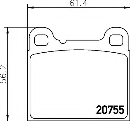 Колодки тормозные дисковые | зад | - Hella 8DB 355 008-801