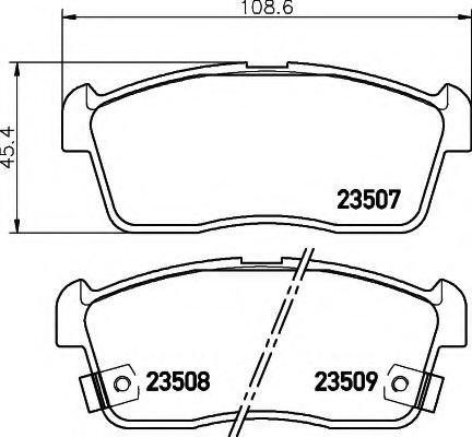 Колодки тормозные дисковые | перед | - Hella 8DB 355 009-631