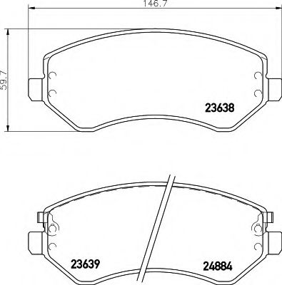 Колодки тормозные дисковые | перед | - Hella 8DB 355 010-051