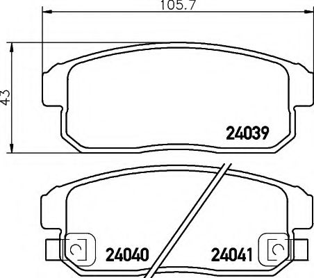 Комплект тормозных колодок, дисковый тормоз | зад | - Hella 8DB 355 012-331