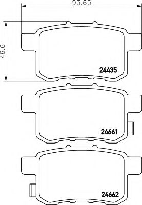 Комплект тормозных колодок, дисковый тормоз | зад | - Hella 8DB 355 013-631