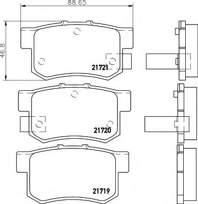 Колодки тормозные дисковые | зад | - Hella 8DB 355 016-451