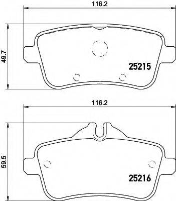Комплект тормозных колодок, дисковый тормоз | зад | - Hella 8DB 355 019-741