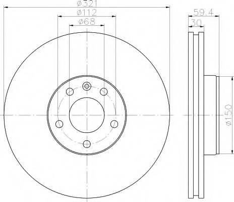 Диск тормозной | перед | - Hella 8DD 355 111-141