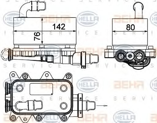 Масляный радиатор, автоматическая коробка передач  - Hella 8MO 376 725-101