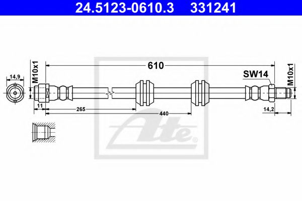 Тормозной шланг - ATE 24.5123-0610.3