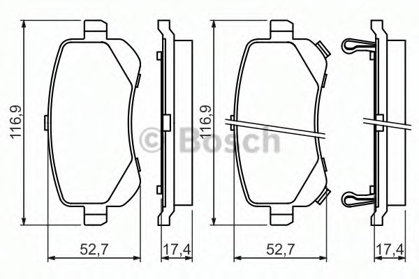 Комплект тормозных колодок, дисковый тормоз | зад | - Bosch 0 986 494 496