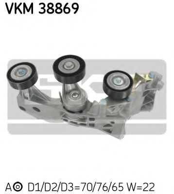 Натяжной ролик, поликлиновой ремень - SKF VKM 38869