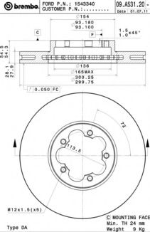 Диск тормозной Standard | перед |
