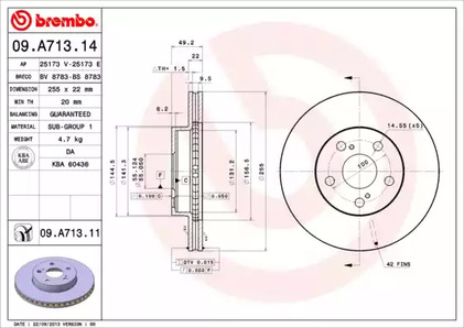 Диск тормозной UV Coated | перед |