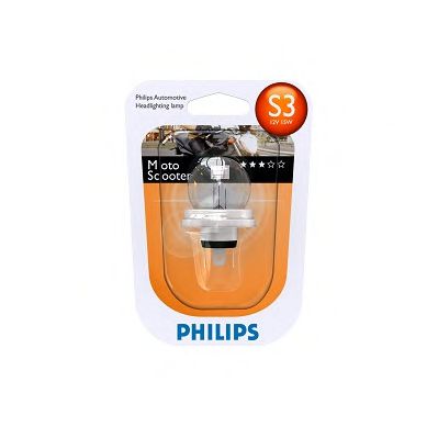 Лампа галогеновая S3 Vision Moto 12V 15W P26s Блистер Philips                12008BW