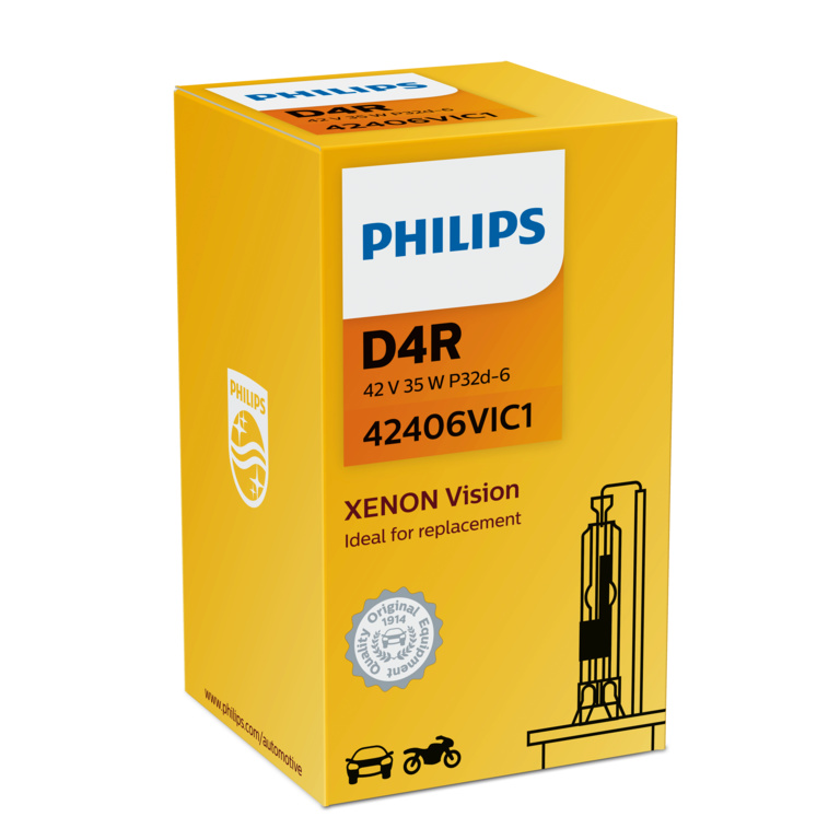 Лампа ксеноновая D4R Vision 4600k 42V 35W P32d-6 C1 Philips                42406VIC1