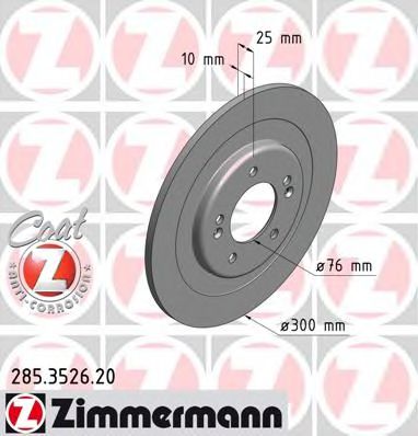 Диск тормозной | зад | - Zimmermann 285.3526.20