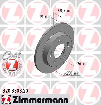 Диск тормозной | зад | - Zimmermann 320.3808.20