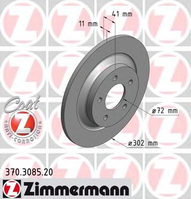 Диск тормозной | зад | - Zimmermann 370.3085.20