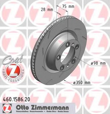 Диск тормозной - Zimmermann 460.1586.20