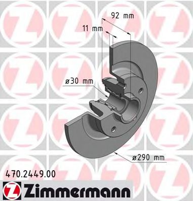 Диск тормозной | зад | - Zimmermann 470.2449.00