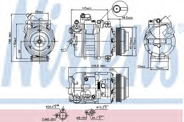 Компрессор, кондиционер - Nissens 89080