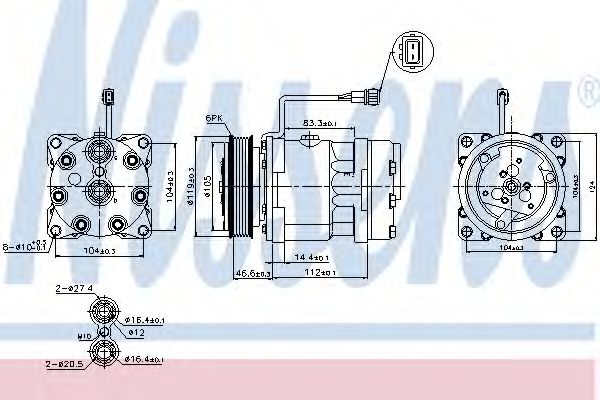 Компрессор, кондиционер - Nissens 89083