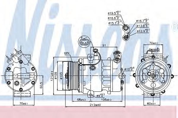 Компрессор, кондиционер - Nissens 89095