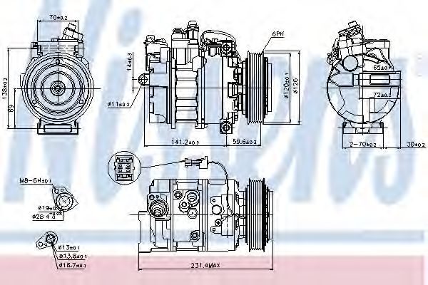 Компрессор, кондиционер - Nissens 89208