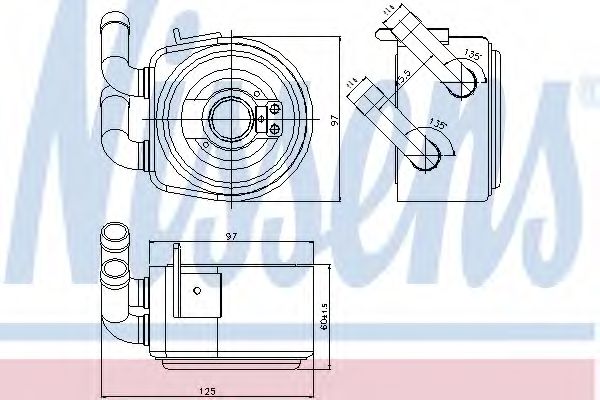 масляный радиатор, двигательное масло - Nissens 90695