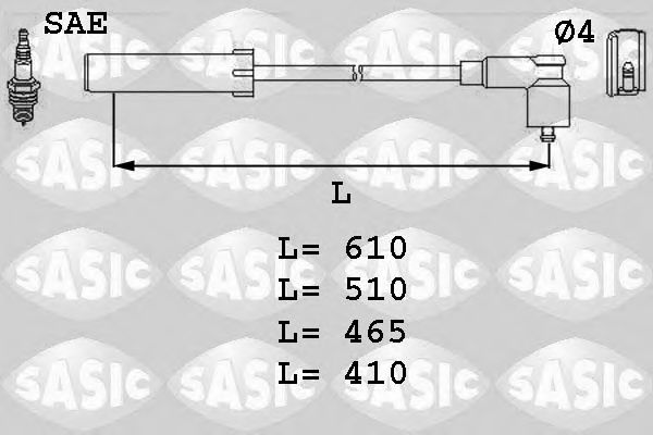 Комплект проводов зажигания - Sasic 9284004