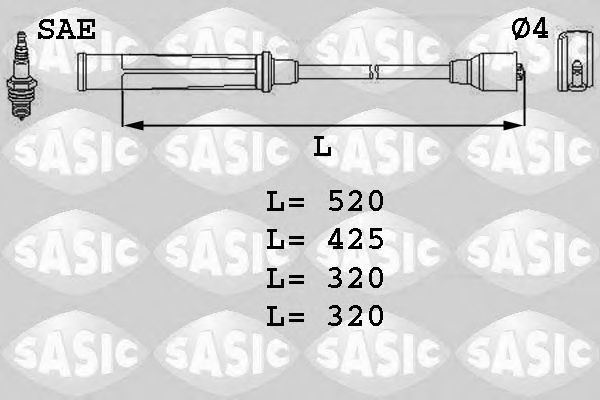 Комплект проводов зажигания - Sasic 9284005