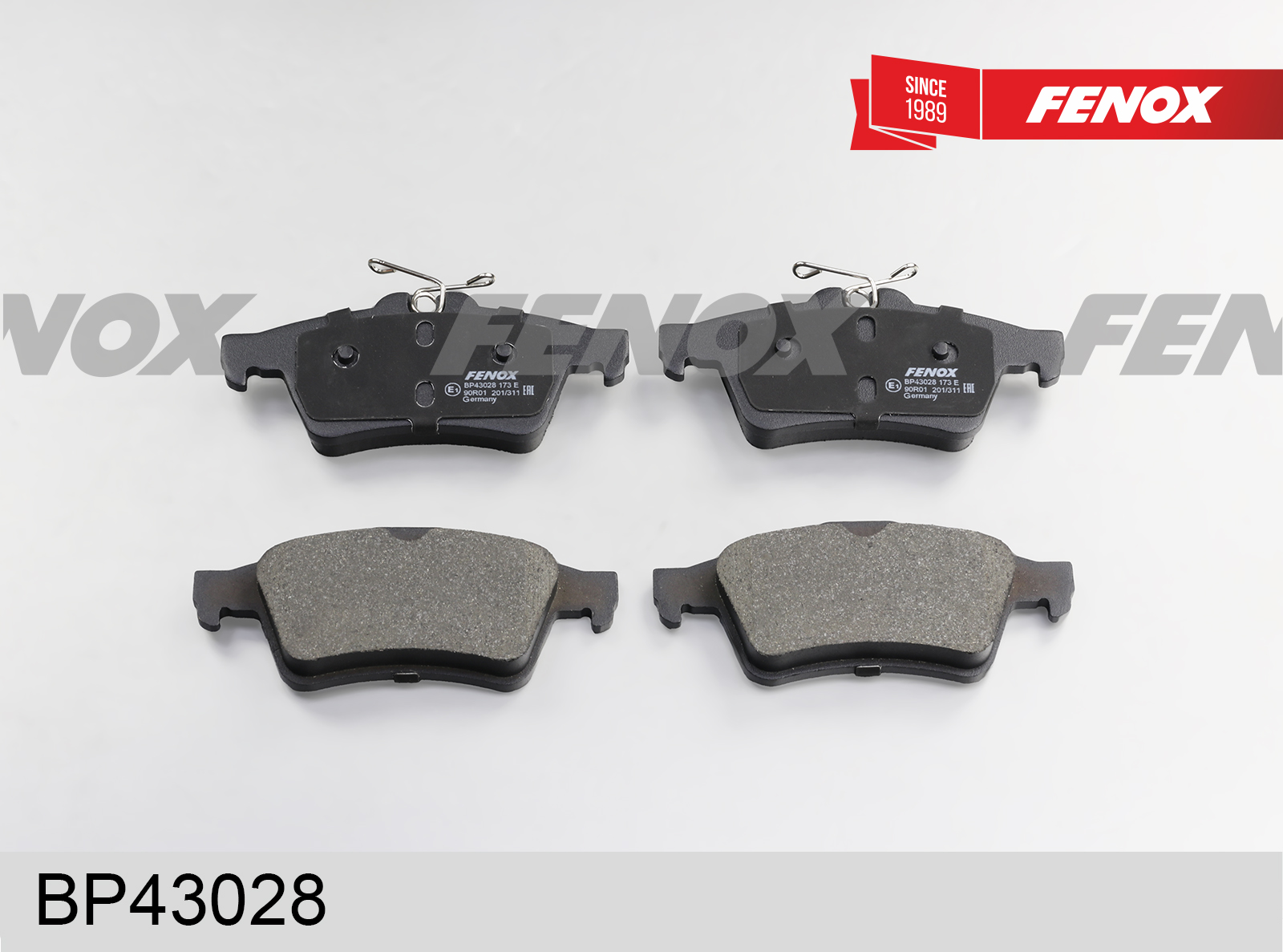 Колодки тормозные дисковые с датчиком | зад прав/лев | - Fenox BP43028