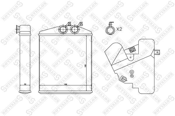 Радиатор печки Opel Signum/Vectra all 0 - Stellox 10-35122-SX