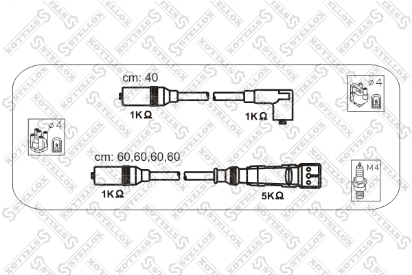 Ком-т проводов Audi 100 2.0 aad/abk 91> - Stellox 10-38330-SX